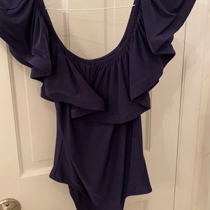 Misa Los Angeles ruffle bodysuit - navy